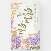 ボホバタフライアジサイブライダルシャワー背景 横断幕 (縦)