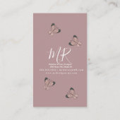 ボホバタフライアーティスト手作りアートデザイナー赤面 名刺 (裏面)