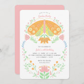 ボホバタフライガーデンパーティー誕生日招待状 招待状 (正面/裏面)