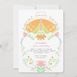 ボホバタフライガーデンパーティー誕生日招待状 招待状