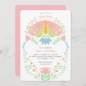 ボホバタフライガーデンパーティー誕生日招待状 招待状 (正面/裏面)