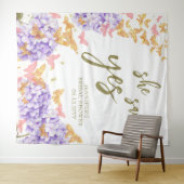 ボホバタフライガーデンYesブライダルシャワー背景 タペストリー (インサイチュ(横))