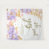 ボホバタフライガーデンYesブライダルシャワー背景 タペストリー (正面(横))