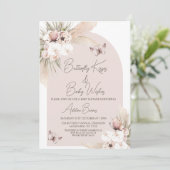 ボホバタフライキスベビーウィズベビーシャワー 招待状 (スタンド正面)