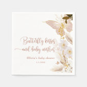 ボホバタフライキス金ゴールドフォイル赤ちゃんシャワー スタンダードカクテルナプキン (正面)