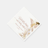 ボホバタフライキス金ゴールドフォイル赤ちゃんシャワー スタンダードカクテルナプキン (角)