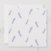 ボホバタフライサンフラワー薄紫フローラブライダルシャワー 招待状 (裏面)