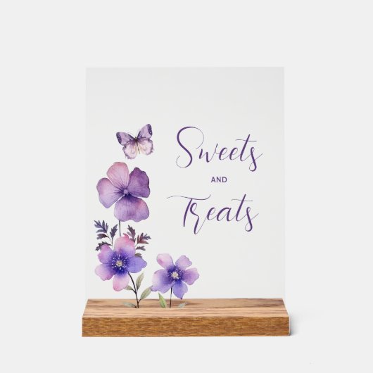 ボホバタフライスイーツ&トリートガールベビーシャワー アクリルサイン (正面)