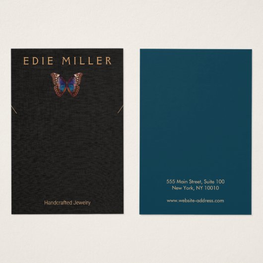 ボホバタフライネックレスブレスレットディスプレイカード (正面&裏面)