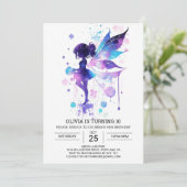 ボホバタフライフェアリー誕生日エレガンス 招待状 (スタンド正面)