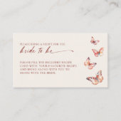 ボホバタフライブライダルシャワーレシピリクエストカード エンクロージャーカード (正面)