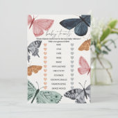 ボホバタフライベビーシャワーベビートレイトゲーム 招待状 (スタンド正面)