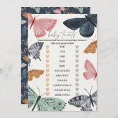 ボホバタフライベビーシャワーベビートレイトゲーム 招待状 (正面/裏面)