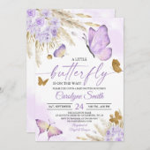ボホバタフライベビーシャワー招待状 招待状 (正面/裏面)