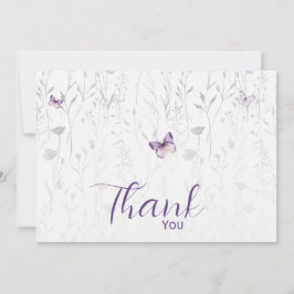 ボホバタフライワイルドフラワーガールベビーシャワー サンキューカード