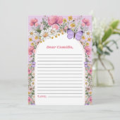 ボホバタフライワイルドフラワータイムカプセルノートカード 招待状 (スタンド正面)