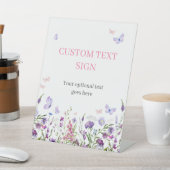 ボホバタフライワイルドフラワーベビーシャワーカスタム 台座サイン (インサイチュ)