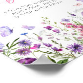 ボホバタフライワイルドフラワーベビーシャワーモモモザバー ポスター (角)