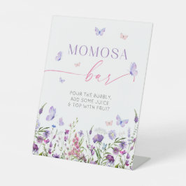 ボホバタフライワイルドフラワーベビーシャワーモモモザバー 台座サイン
