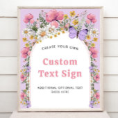 ボホバタフライワイルドフラワー誕生日16x20サイン ポスター