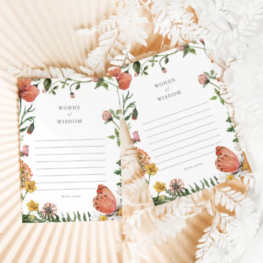 ボホバタフライワード智慧ベビーアドバイスカード アドバイスカード