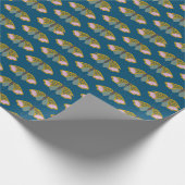 ボホバタフライ蝶ティール(緑がかった色)ブルー自然ガ ラッピングペーパー (角)