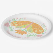 ボホバタフライ誕生日紙プレート ペーパープレート (アングル)