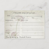 ボホバタフライ&フラワーズブライダルシャワーレシピ エンクロージャーカード (正面)