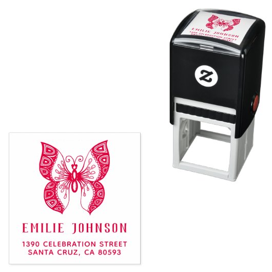 ボホバタフライ |名エレガント前差出人住所 セルフインキングスタンプ (インサイチュ)