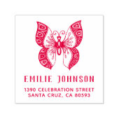 ボホバタフライ |名エレガント前差出人住所 セルフインキングスタンプ (デザイン)