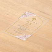 ボホバプテスマスペインのス アクリル招待状 (レイダウン)