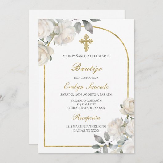 ボホバプテスマスペインのス 招待状 (正面/裏面)