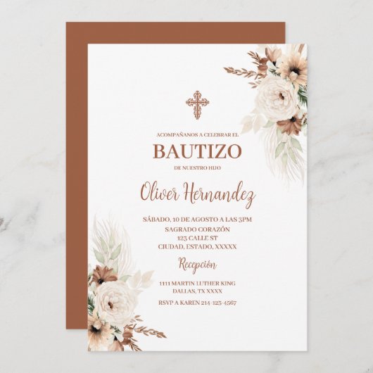 ボホバプテスマスペインの招待状 招待状 (正面/裏面)