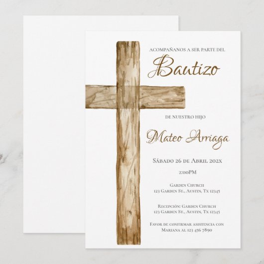 ボホバプテスマ 招待状 (正面/裏面)