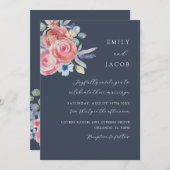 ボホバラフローラ水結婚色の 招待状 (正面/裏面)