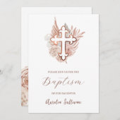 ボホバラブーケバプテスマ招待状 招待状 (正面/裏面)