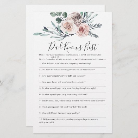 ボホバラベビーシャワーパパはゲームを知最高のっている (正面/裏面)