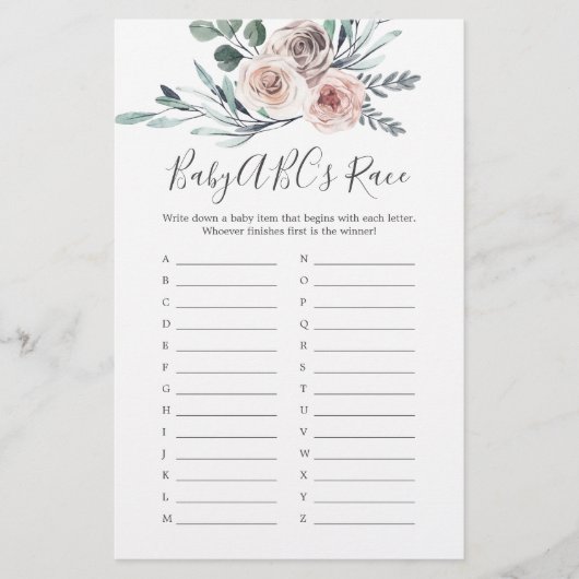 ボホバラベビーシャワーベビーABCのレースゲーム (正面)