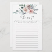 ボホバラベビーシャワー私のゲーム (正面/裏面)