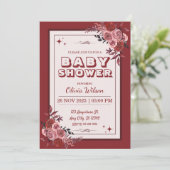 ボホバラ赤ベビーシャワー 招待状 (スタンド正面)