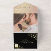 ボホバラ金ゴールドとブラック結婚ズ オールインワン招待状 (外側)