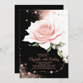 ボホバラ金ゴールドグラムデジタル40th誕生日 招待状 (正面/裏面)