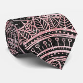 ボホバラ金ゴールドグレーマンダラエレガントデザイン ネクタイ (ロール)