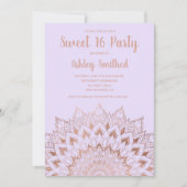 ボホバラ金ゴールドフローラマンダラベンダースウィート16 招待状 (正面)