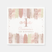 ボホバラ金ゴールド赤面レインボー1st誕生日パーティー スタンダードカクテルナプキン (正面)