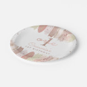 ボホバラ金ゴールド赤面レインボー1st誕生日パーティー ペーパープレート (アングル)