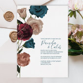 ボホバラ金ゴールド、ティール（緑がかった色）、ブルゴーニュ結婚ーズ 箔招待状