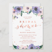 ボホバラ金ゴールド&ラベンダーブライダルシャワー 招待状 (正面)
