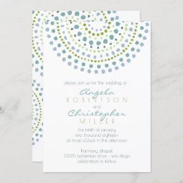 ボホバリグリーンジュエリー結婚ズ 招待状