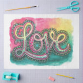 ボホバレンタインズデイラブデクページ紙 薄葉紙 (クラフト)